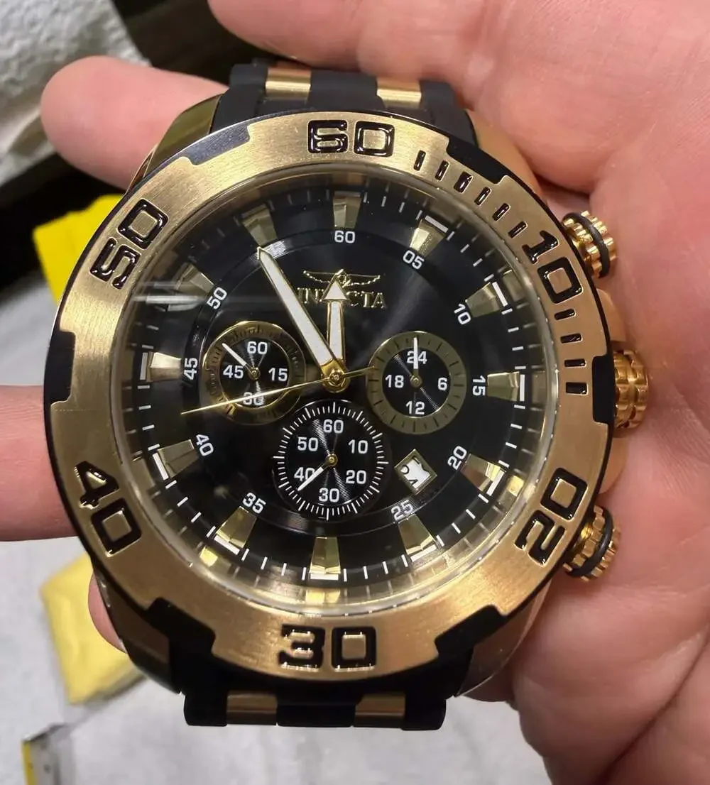 New Invicta Pro Diver 50mm Black Gold Watch 22340